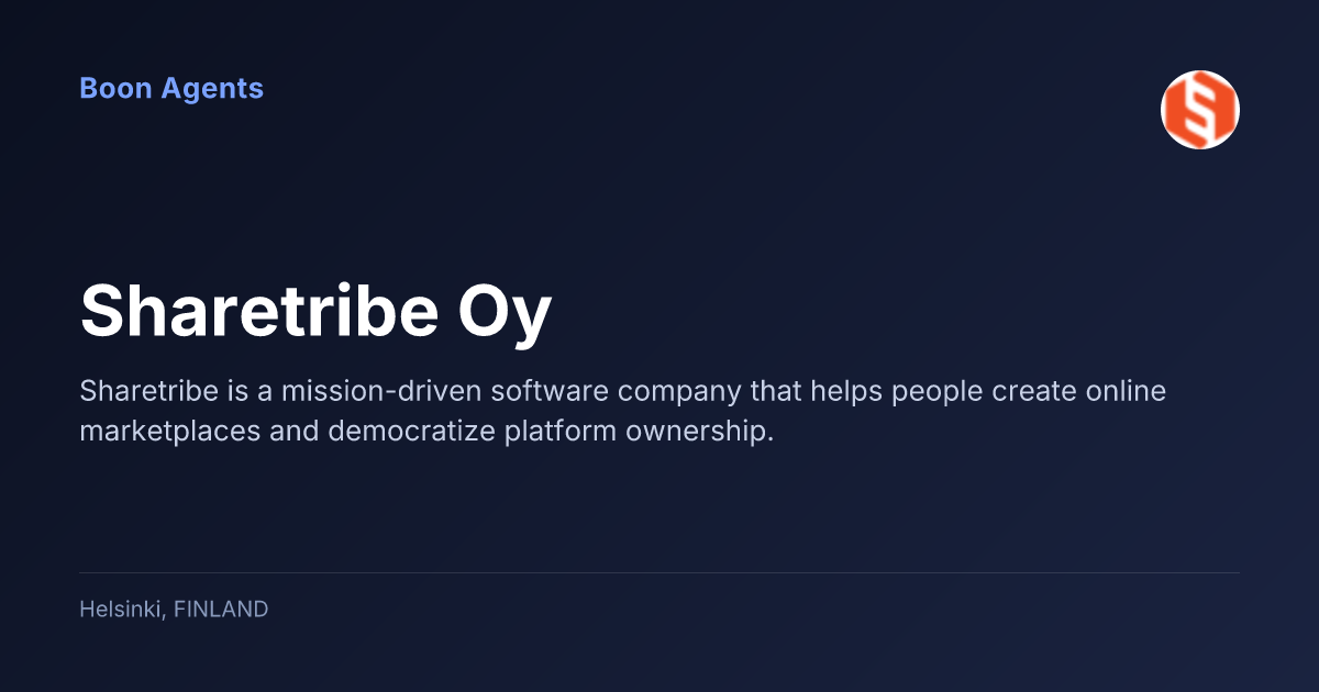Sharetribe Oy — company overview