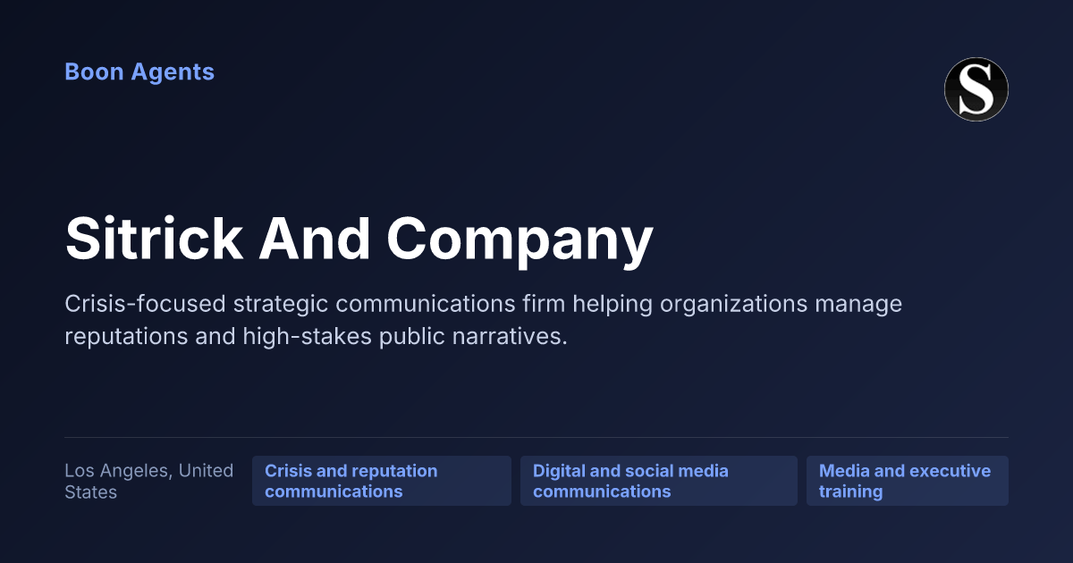 Sitrick And Company — company overview