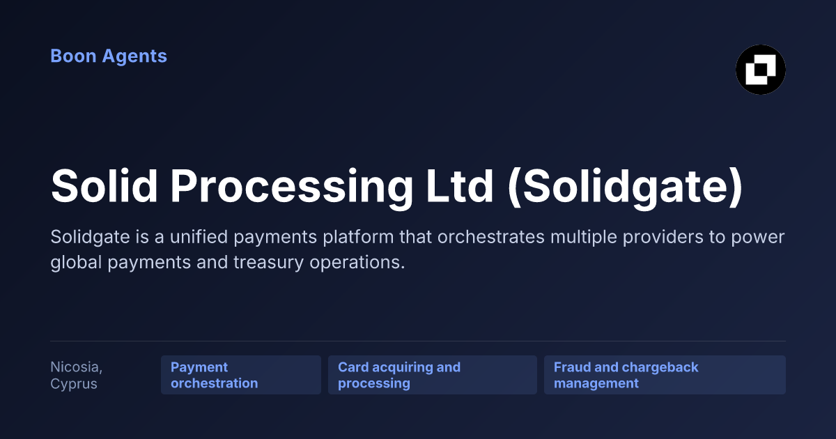 Solid Processing Ltd (Solidgate) — company overview