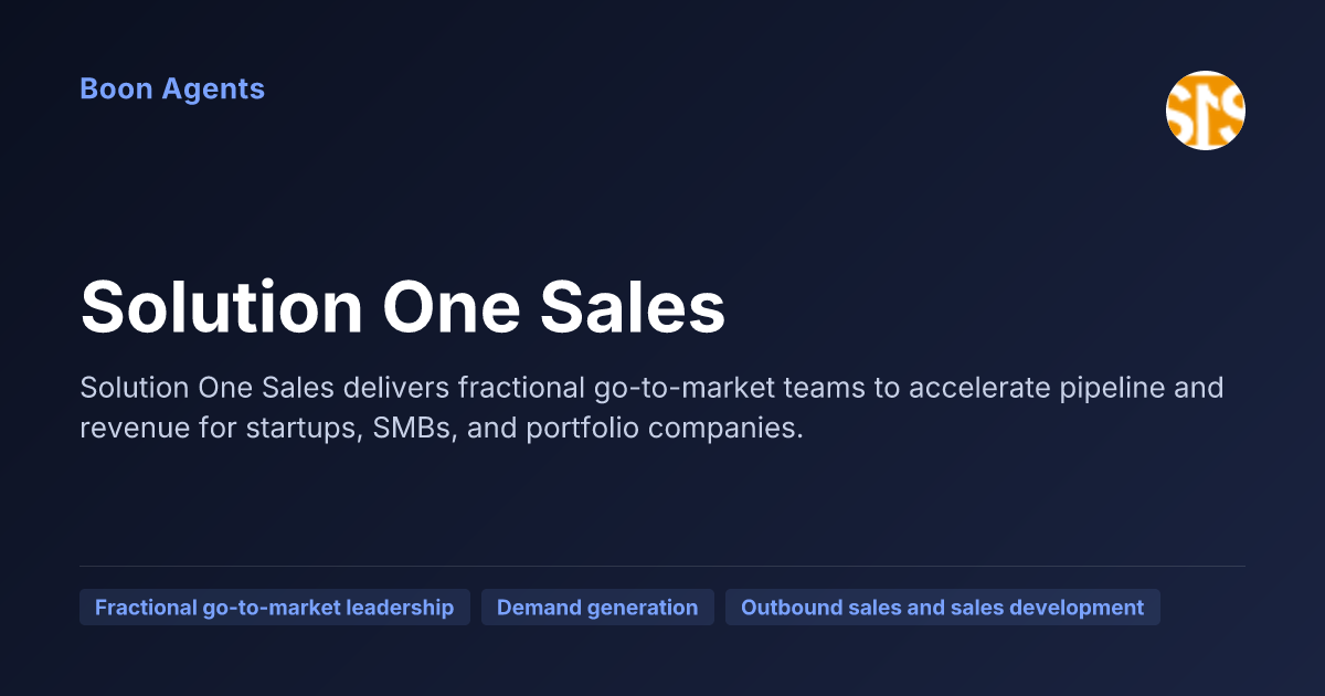 Solution One Sales — company overview