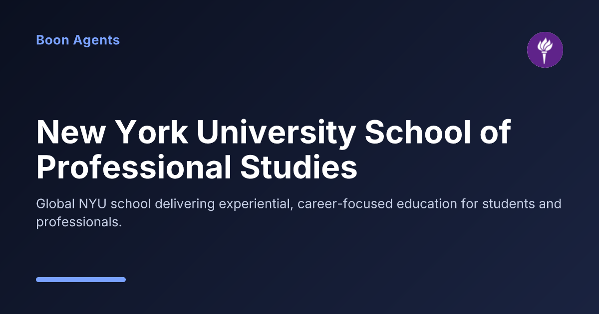 New York University School of Professional Studies — company overview