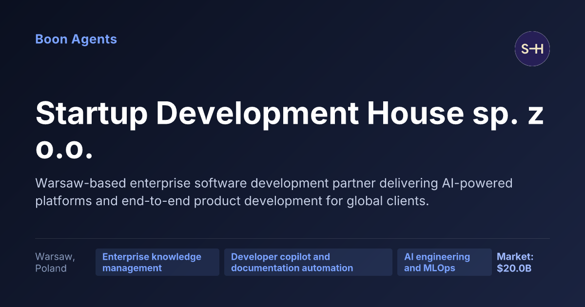 Startup Development House sp. z o.o. — company overview
