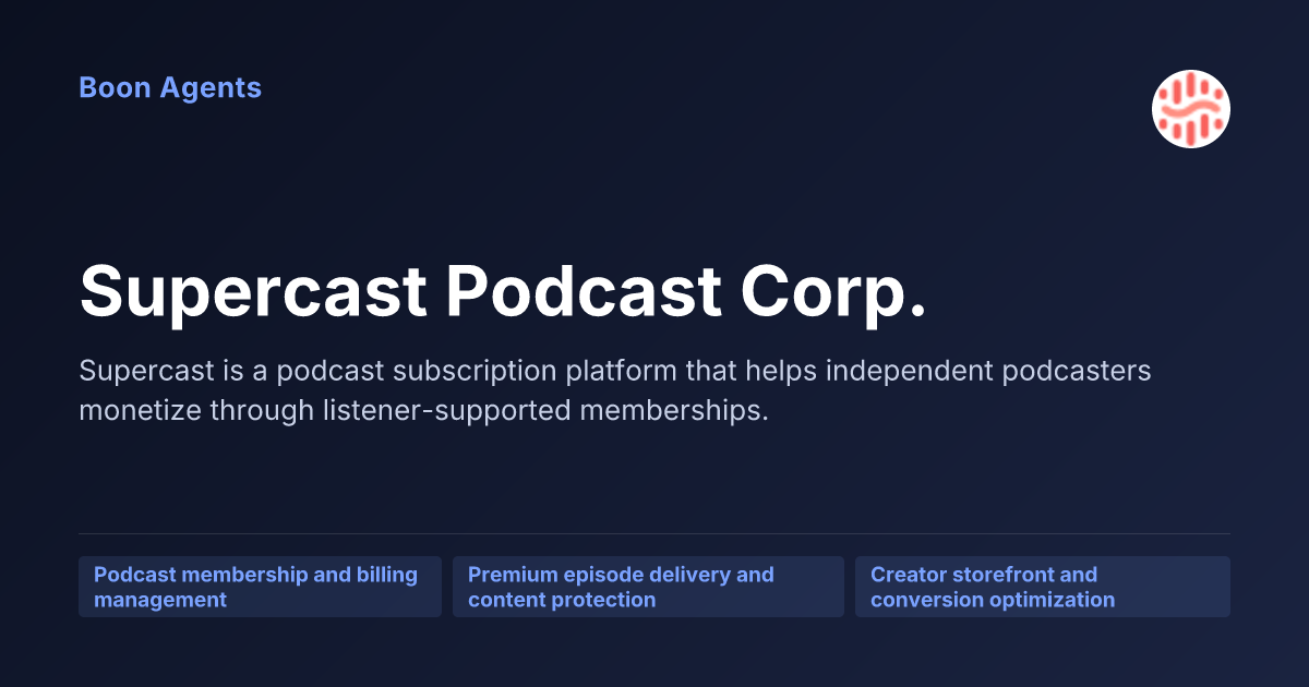 Supercast Podcast Corp. — company overview