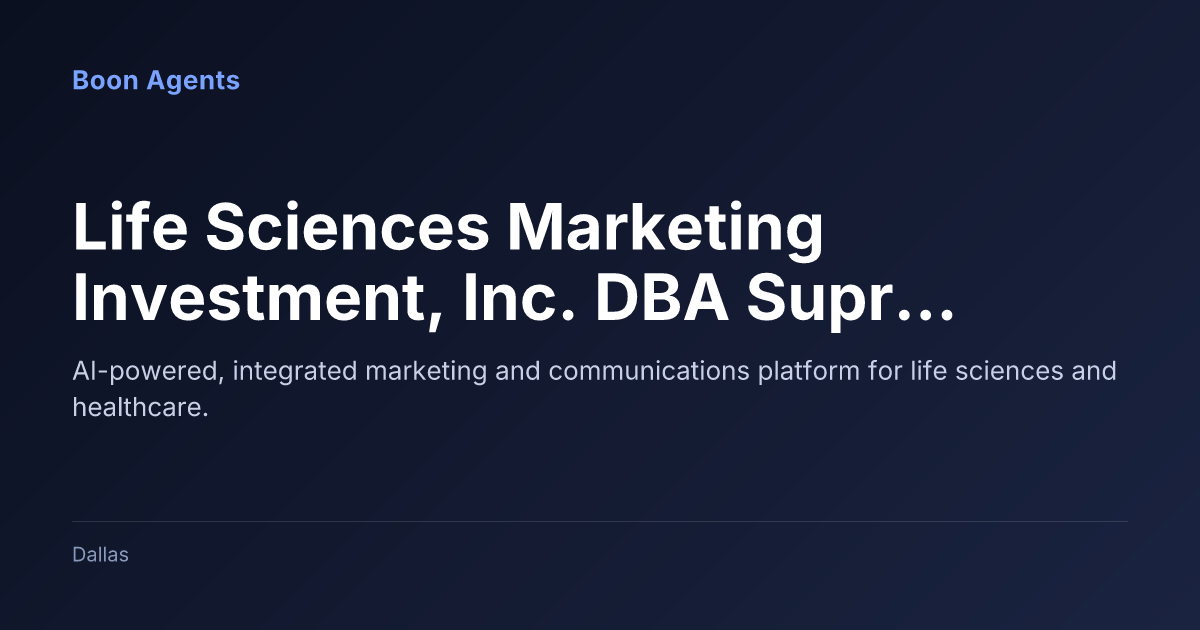 Life Sciences Marketing Investment, Inc. DBA Supreme Group — company overview