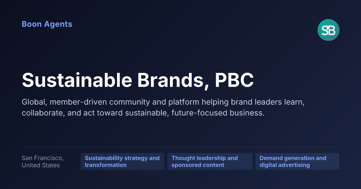 Sustainable Brands, PBC — company overview