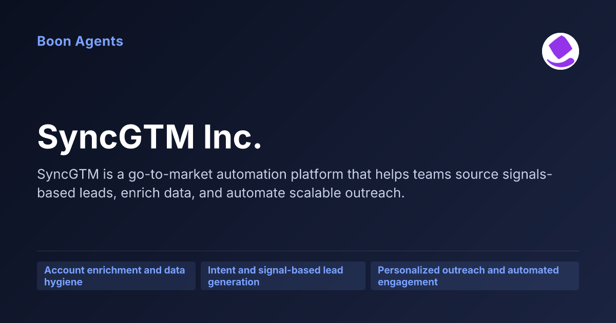 SyncGTM Inc. — company overview