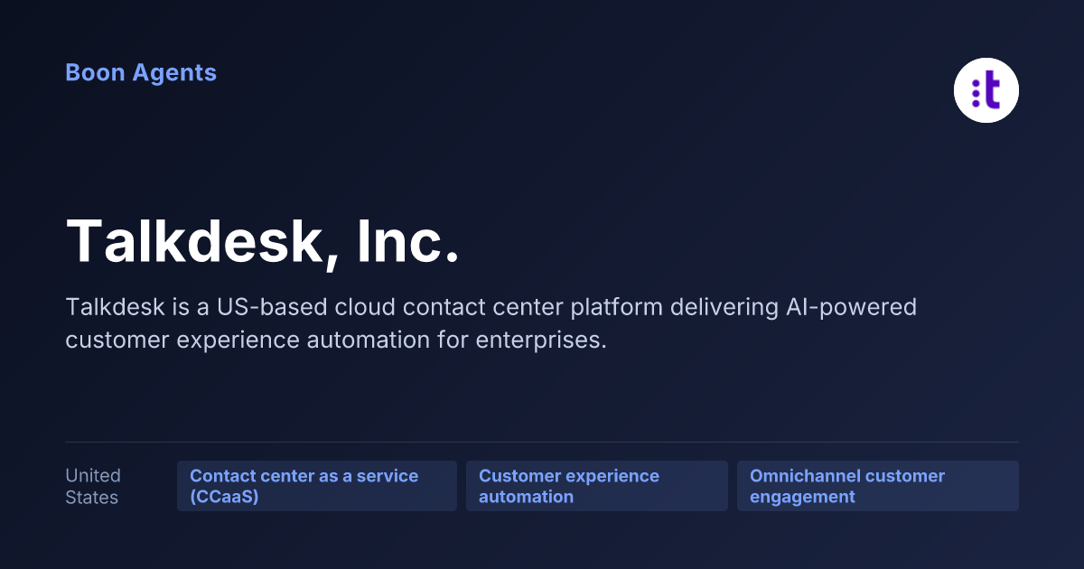 Talkdesk, Inc. — company overview