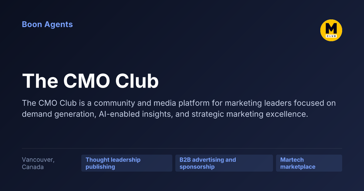 The CMO Club — company overview