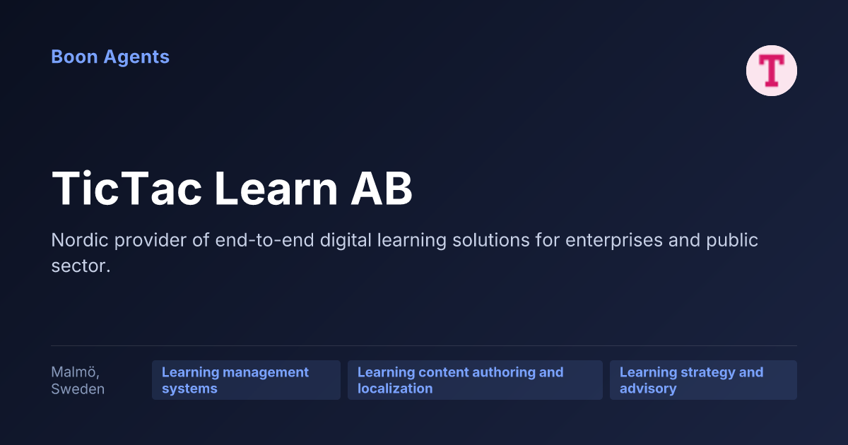TicTac Learn AB — company overview