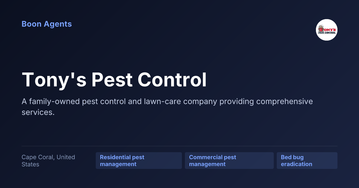 Tony's Pest Control — company overview