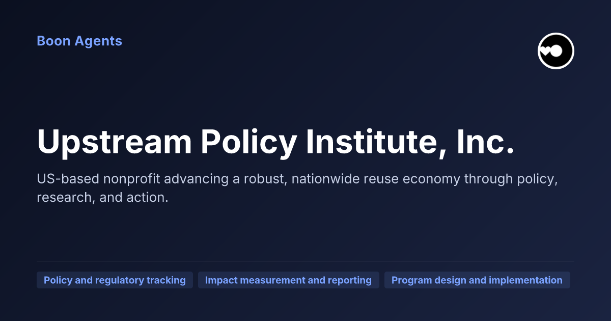 Upstream Policy Institute, Inc. — company overview