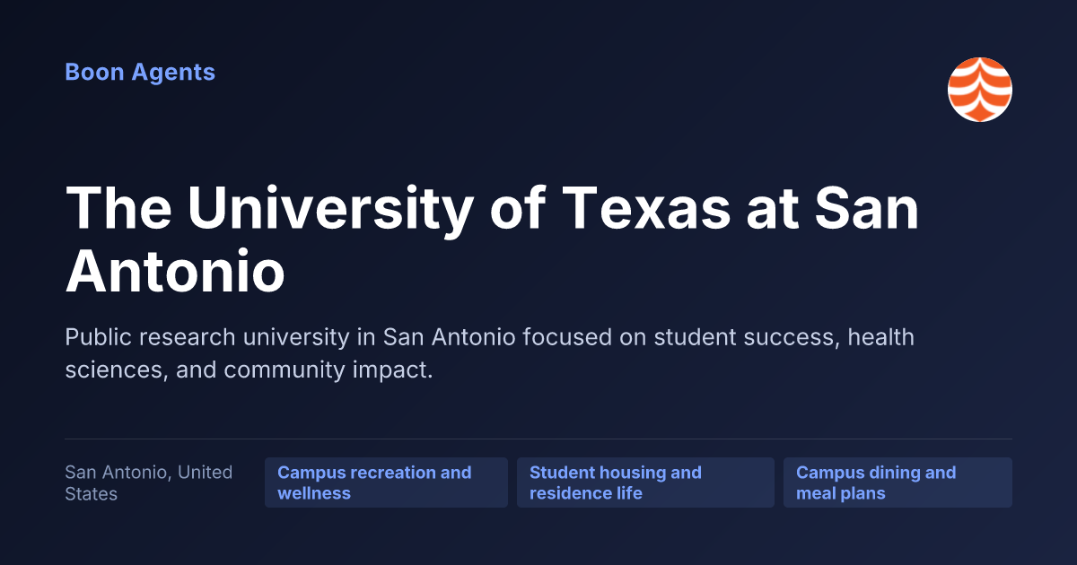 The University of Texas at San Antonio — company overview