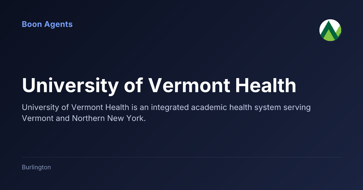 University of Vermont Health — company overview
