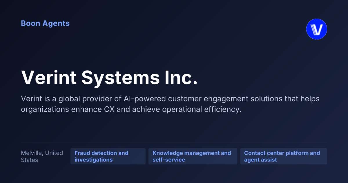 Verint Systems Inc. — company overview