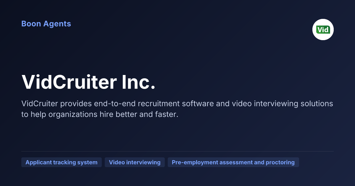 VidCruiter Inc. — company overview