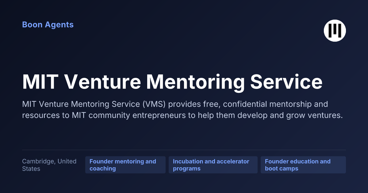 MIT Venture Mentoring Service — company overview