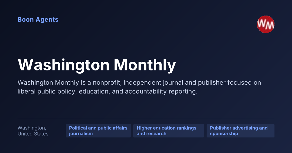 Washington Monthly — company overview