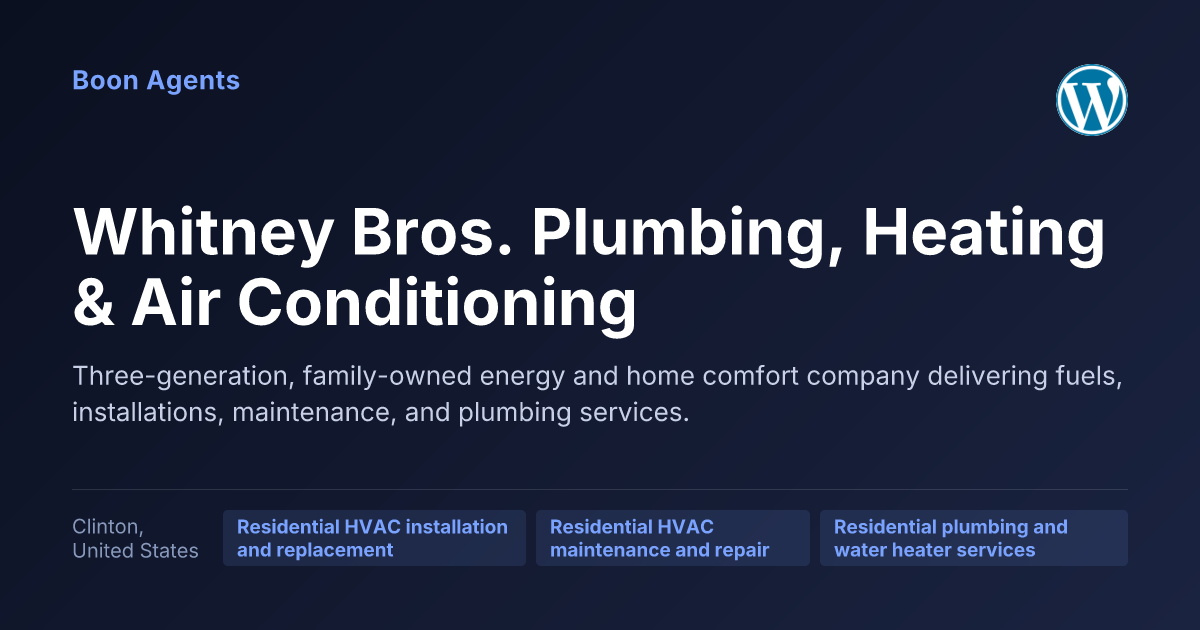 Whitney Bros. Plumbing, Heating & Air Conditioning — company overview