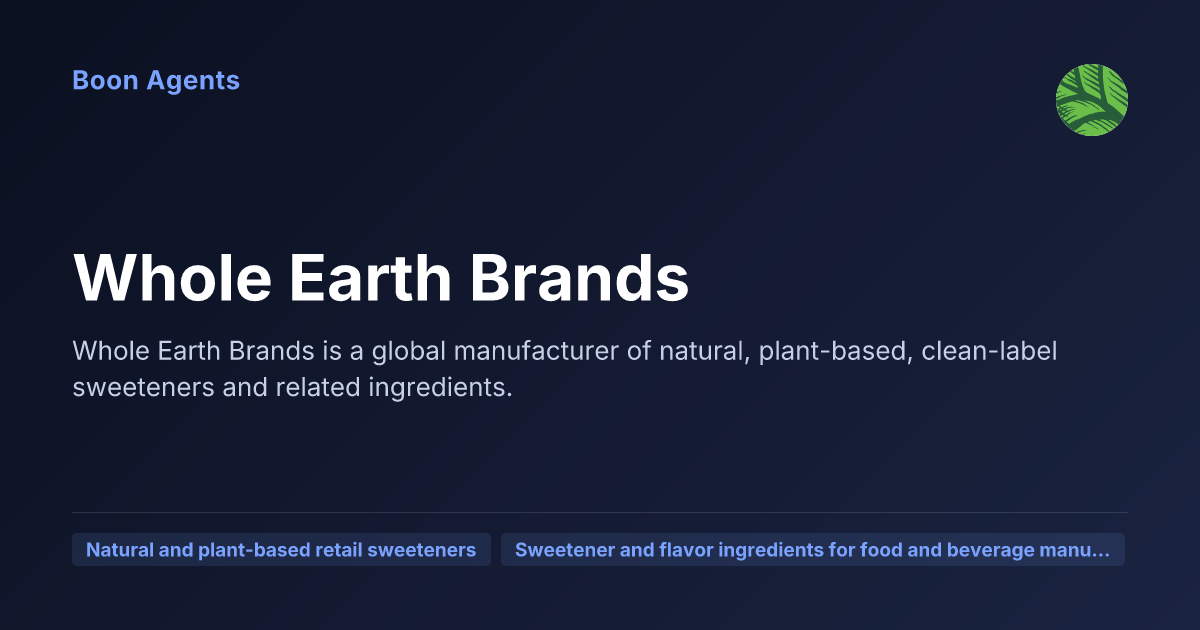 Whole Earth Brands — company overview